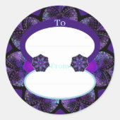 Lila Schirm und Herz .7 Runder Aufkleber (Vorderseite)