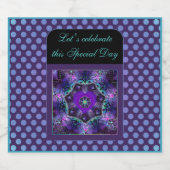 Lila Schirm und Herz .7 Schaumweinetikett (Einzelnes Label)