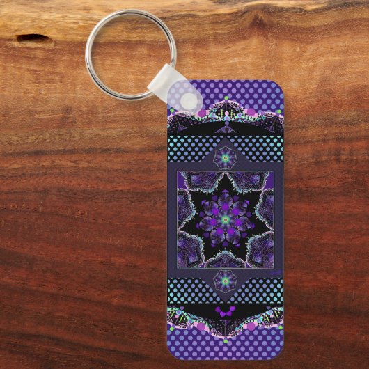 Lila Schirm und Herz .7 Schlüsselanhänger (Vorderseite)