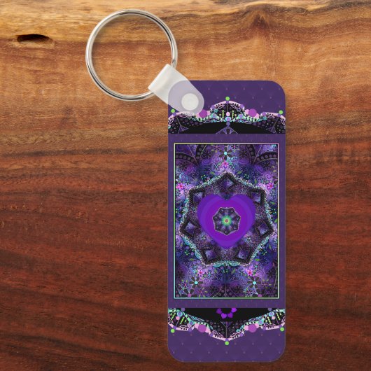 Lila Schirm und Herz .7 Schlüsselanhänger (Vorderseite)