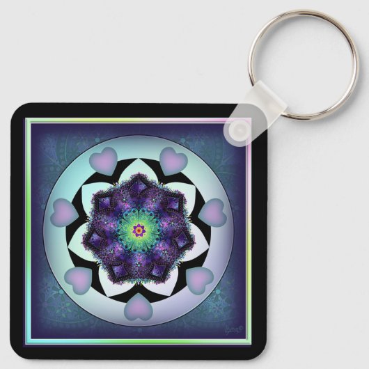 Lila Schirm und Herz .7 Schlüsselanhänger (Rückseite)