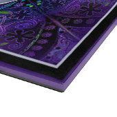 Lila Schirm und Herz .7 Schneidebrett (Ecke)