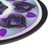 Lila Schirm und Herz .7 Schneidebrett (Ecke)