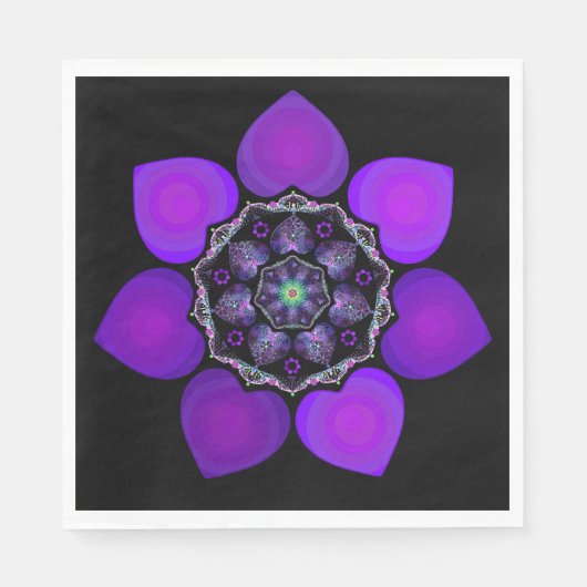 Lila Schirm und Herz .7 Serviette (Vorderseite)