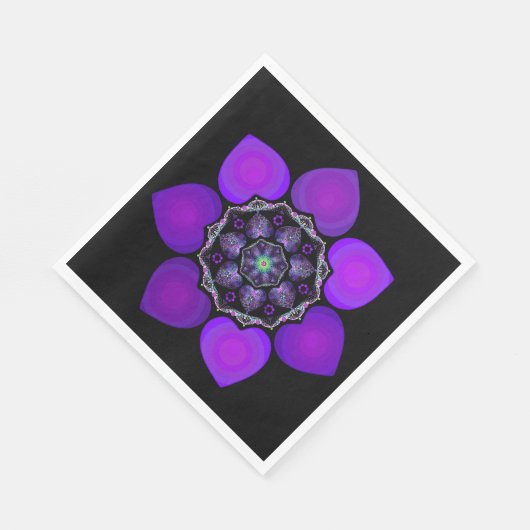 Lila Schirm und Herz .7 Serviette (Ecke)