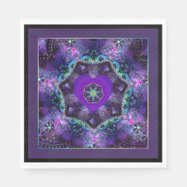 Lila Schirm und Herz .7 Serviette