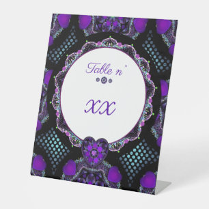 Lila Schirm und Herz .7 Sockelschild