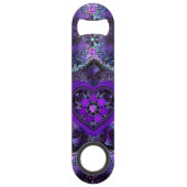 Lila Schirm und Herz .7 Speed Flaschenöffner (Vorderseite)