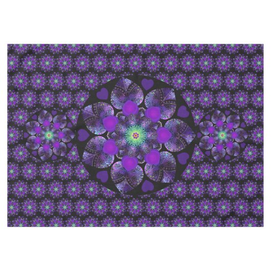 Lila Schirm und Herz .7 Tischdecke (Vorderseite (Horizontal))