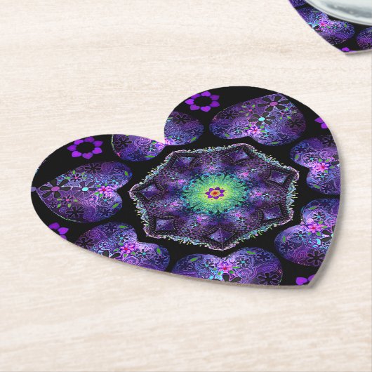 Lila Schirm und Herz .7 Untersetzer (angewinkelt)