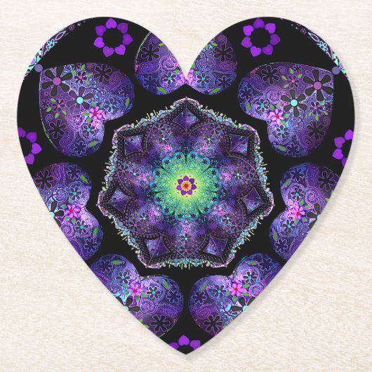 Lila Schirm und Herz .7 Untersetzer (Vorderseite)