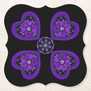 Lila Schirm und Herz .7 Untersetzer