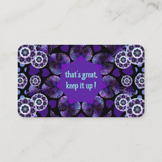 Lila Schirm und Herz .7 Visitenkarte (Rückseite)