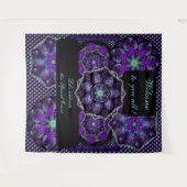 Lila Schirm und Herz .7 Wandteppich (Vorderseite (Horizontal))