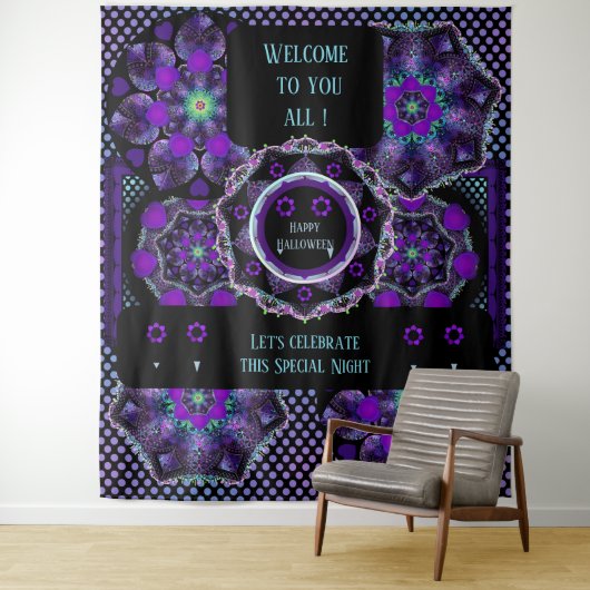 Lila Schirm und Herz .7 Wandteppich (Beispiel)