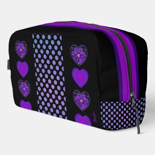 Lila Schirm und Herz .7 Waschbeutel (Rechte Ecke)