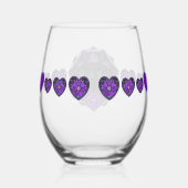 Lila Schirm und Herz .7 Weinglas Ohne Stiel (Rechts)