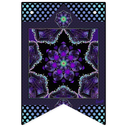 Lila Schirm und Herz .7 Wimpelkette (Zweite Fahne)