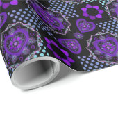 Lila Schirm- und Herzpapier .7 Geschenkpapier (Rolleneckpunkt)