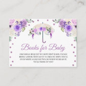 Lila Schirmbücher für die Babyverpackungskarte Begleitkarte (Vorderseite)