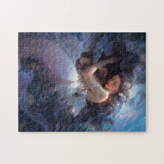 Lila Schlafen Meerjungfrau Fantasie Kunst Puzzle (Horizontal)