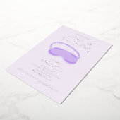 Lila Schlafmaske Bachelorette Slumber Party Folieneinladung (Gedreht)