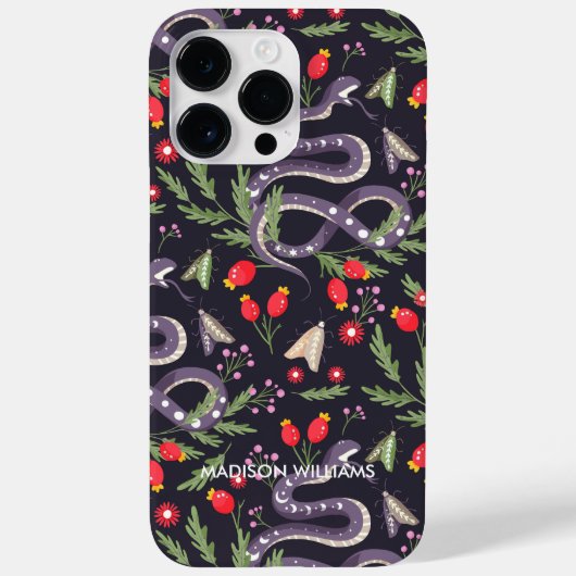 Lila Schlange und botanisch-Personalisiert Case-Mate iPhone Hülle (Rückseite)