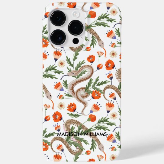 Lila Schlange und botanisch-Personalisiert Case-Mate iPhone Hülle (Rückseite)