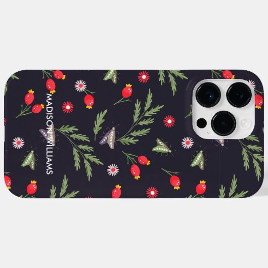 Lila Schlange und botanisch-Personalisiert Case-Mate iPhone Hülle (Rückseite (Horizontal))