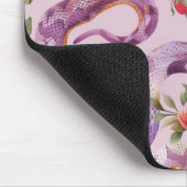Lila Schlangen Rote Creme Blumen Mousepad (Ecke)