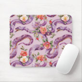 Lila Schlangen Rote Creme Blumen Mousepad (Mit Mouse)
