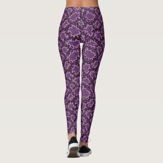 Lila Schlangendrucke Leggings (Rückseite)