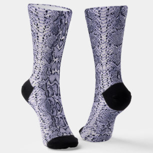 Lila Schlangenhautwerbung Socken