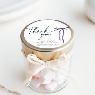 Lila Schleife Knoten Bind Bridal Shower Danke Runder Aufkleber