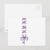 Lila Schleife Postkarte (Vorne/Hinten)
