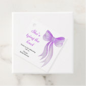 Lila Schleife - Sie knüpft den Knoten Junggesellin Geschenkanhänger (Beispiel)