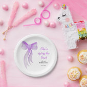 Lila Schleife - Sie knüpft den Knoten Junggesellin Pappteller (Party)