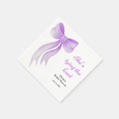 Lila Schleife - Sie knüpft den Knoten Junggesellin Serviette (Ecke)