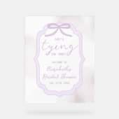 Lila Schleife Wasserfarbe Junggesellinnenabschied Acrylschild (Vorderseite)