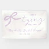 Lila Schleife Watercolor Hochzeitsdusche Banner (Horizontal)