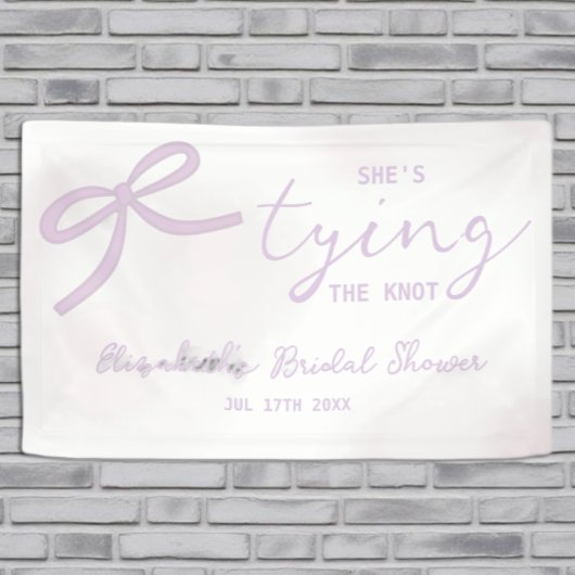 Lila Schleife Watercolor Hochzeitsdusche Banner