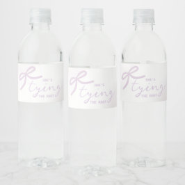 Lila Schleife Watercolor Hochzeitsdusche Wasserflaschenetikett