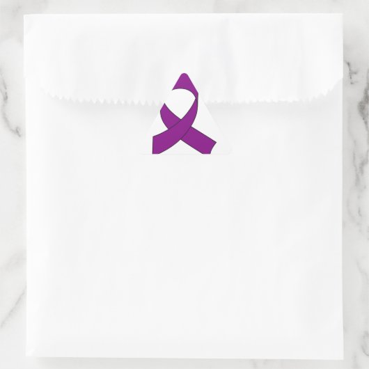 Lila Schleife Zeichnend Dreieckiger Aufkleber (Tasche)