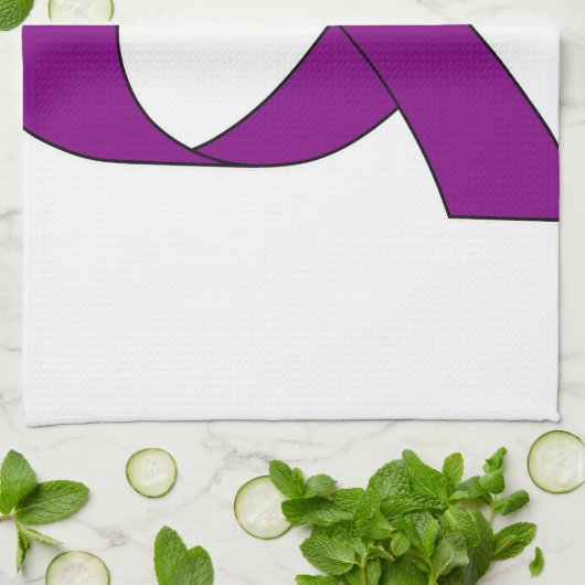 Lila Schleife Zeichnend Geschirrtuch (Gefaltet)