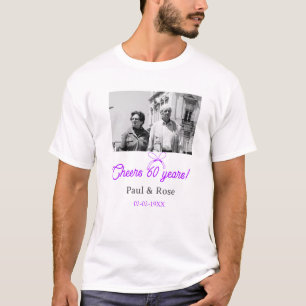 Lila Schleife zum 60-jährigen Hochzeitstag T-Shirt