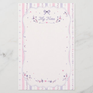 Lila Schleifen-Schreibwarenpapier Briefpapier