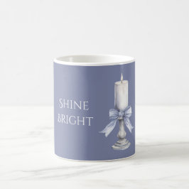 Lila Schleifenkerze Leuchtet Hell Kaffeetasse