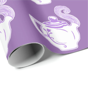 Lila Schleifpapier aus weißem Teppichmuster Geschenkpapier