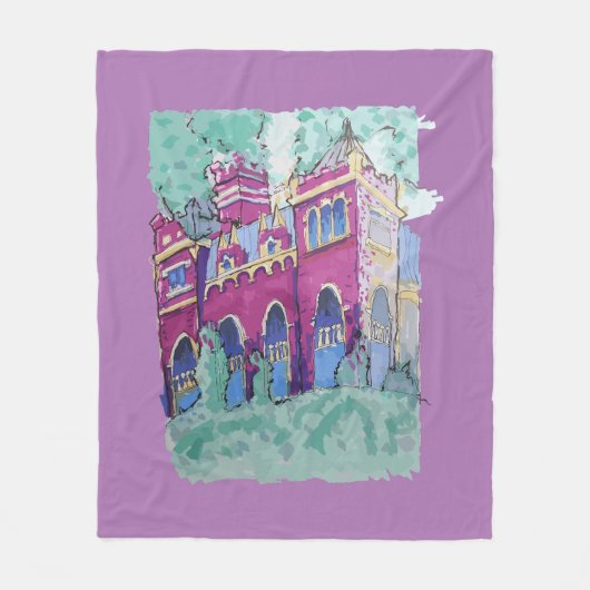 Lila Schloss in Budapest Fleecedecke (Vorderseite)