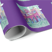 Lila Schloss in Budapest Geschenkpapier (Rolleneckpunkt)